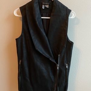 Black suede vest